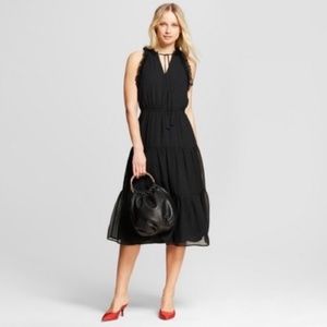 🔴SOLD🔴WHO WHAT WEAR Ruffle Tiered Blk Dress